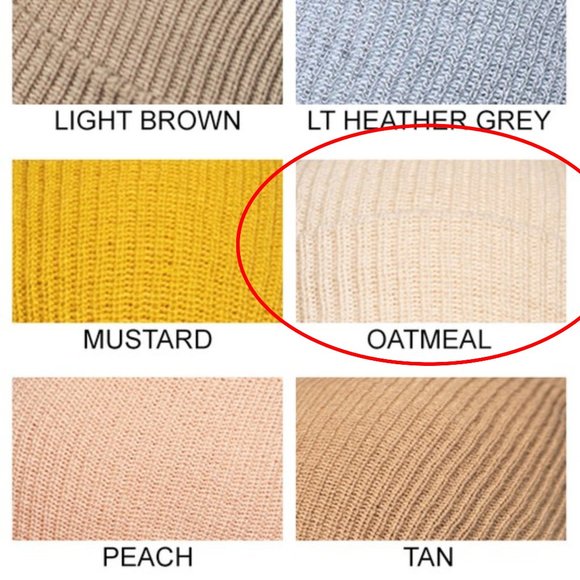 Oatmeal Low Gauge Ribbed Knit Slouchy Beanie - Picture 5 of 7